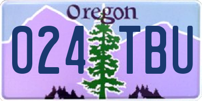 OR license plate 024TBU