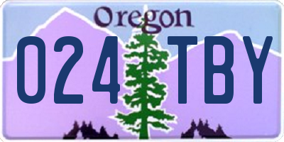 OR license plate 024TBY