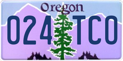 OR license plate 024TCO