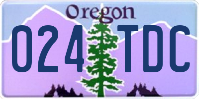 OR license plate 024TDC