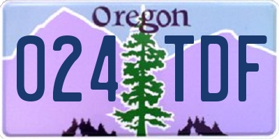 OR license plate 024TDF