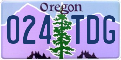 OR license plate 024TDG