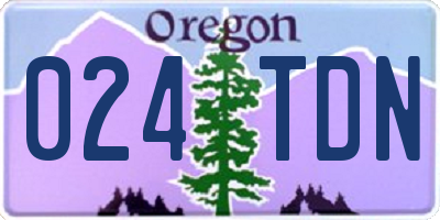 OR license plate 024TDN
