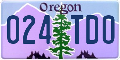 OR license plate 024TDO