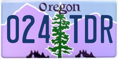OR license plate 024TDR