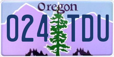 OR license plate 024TDU