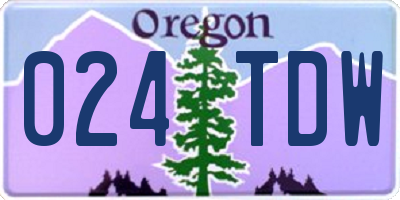 OR license plate 024TDW