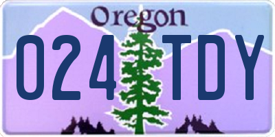 OR license plate 024TDY