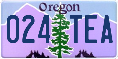 OR license plate 024TEA