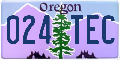 OR license plate 024TEC