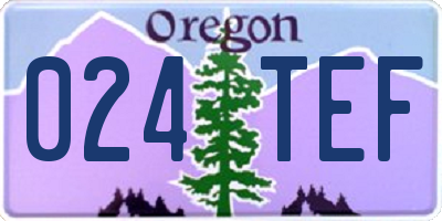 OR license plate 024TEF