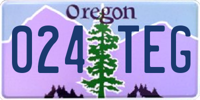 OR license plate 024TEG