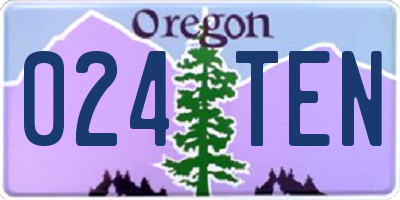 OR license plate 024TEN