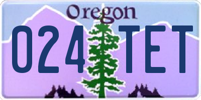 OR license plate 024TET