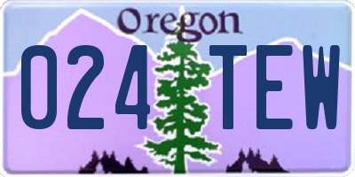 OR license plate 024TEW