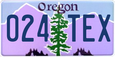 OR license plate 024TEX