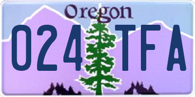 OR license plate 024TFA