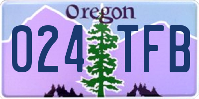 OR license plate 024TFB