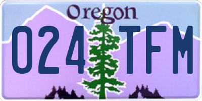 OR license plate 024TFM