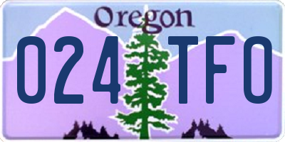 OR license plate 024TFO