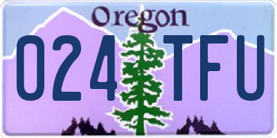 OR license plate 024TFU