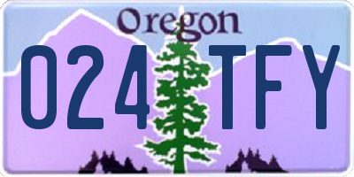 OR license plate 024TFY