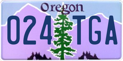 OR license plate 024TGA