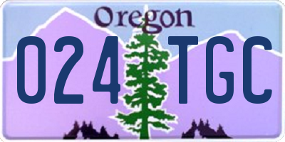 OR license plate 024TGC
