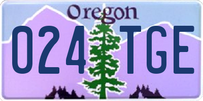 OR license plate 024TGE