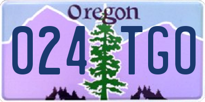 OR license plate 024TGO
