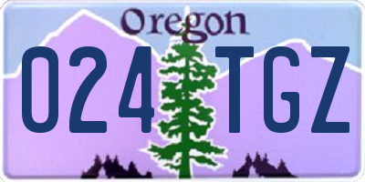 OR license plate 024TGZ