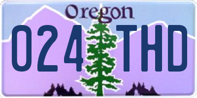 OR license plate 024THD