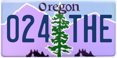 OR license plate 024THE