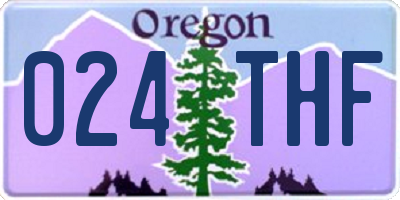 OR license plate 024THF