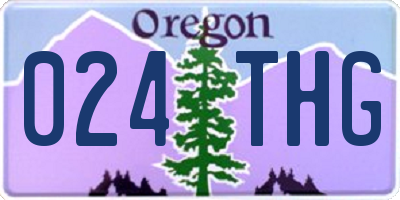 OR license plate 024THG