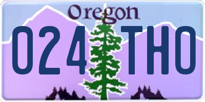 OR license plate 024THO
