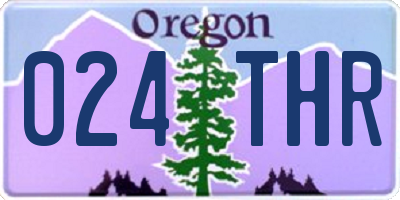 OR license plate 024THR