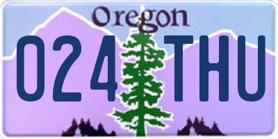 OR license plate 024THU