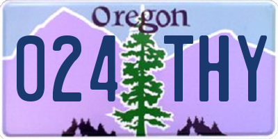 OR license plate 024THY