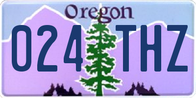 OR license plate 024THZ