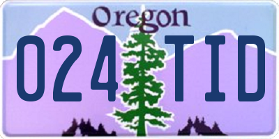 OR license plate 024TID