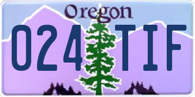 OR license plate 024TIF