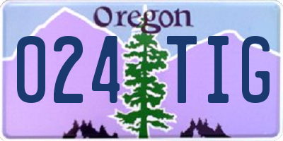 OR license plate 024TIG
