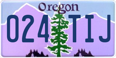 OR license plate 024TIJ