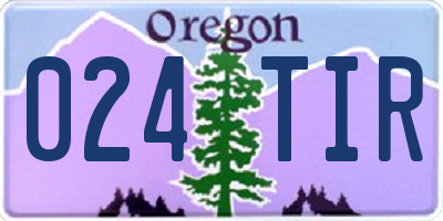 OR license plate 024TIR