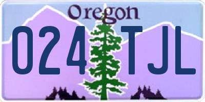 OR license plate 024TJL