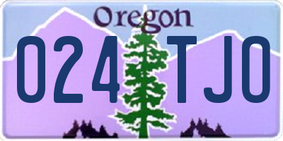 OR license plate 024TJO
