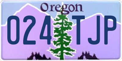 OR license plate 024TJP