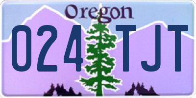 OR license plate 024TJT