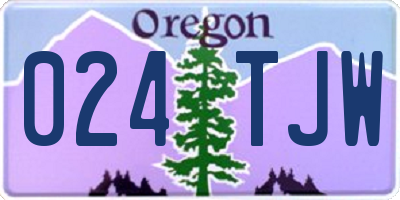 OR license plate 024TJW